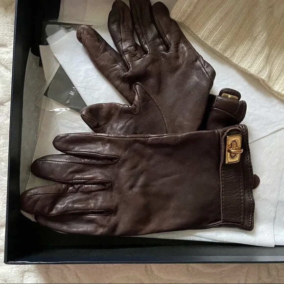 Ralph Lauren Cashmere Scarf, Hat, Leather Glove Gift Set - Picture 2 of 9
